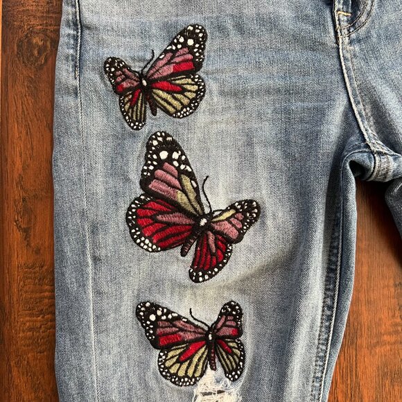 Lucky Bridgette high rise slim straight jean w butterfly embroidery 4 - Picture 11 of 13